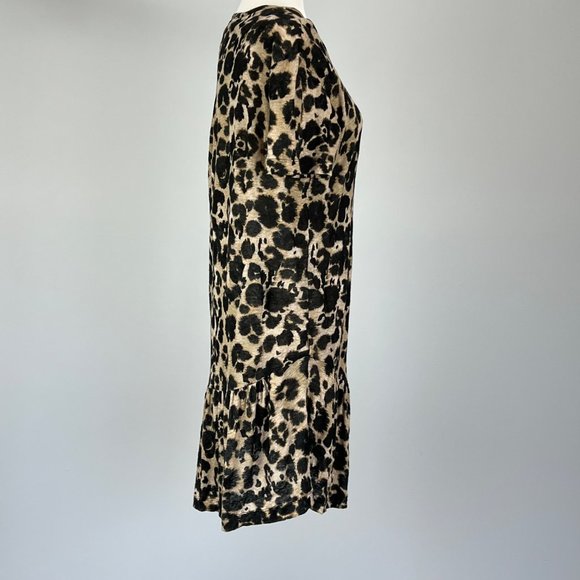 Current Elliott The Crystal Leopard Print Linen Jersey Mini Dress size 0 - Picture 7 of 11